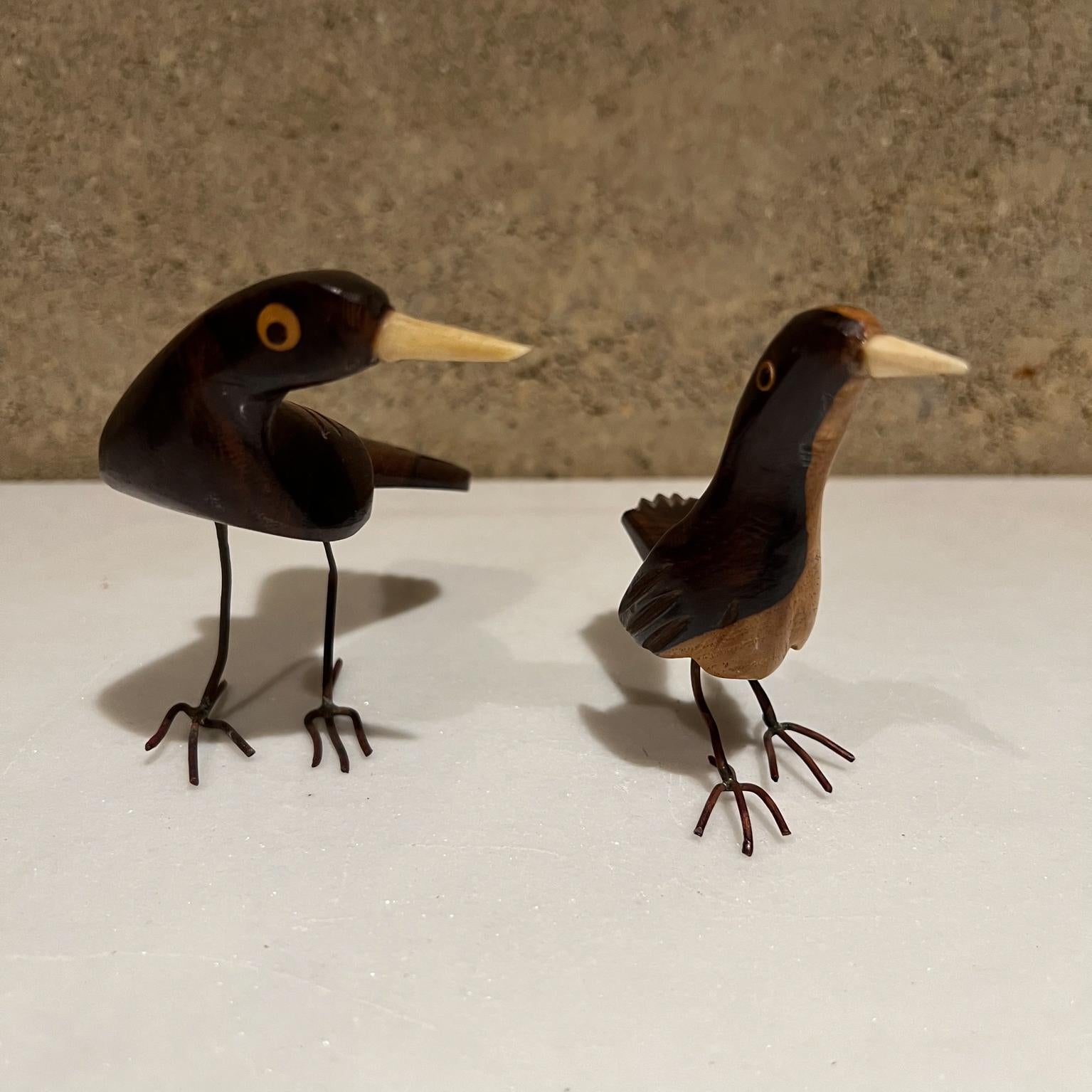 Mid-Century Modern Mid 20th Century Hand Carved Birds in Palo Fierro Wood