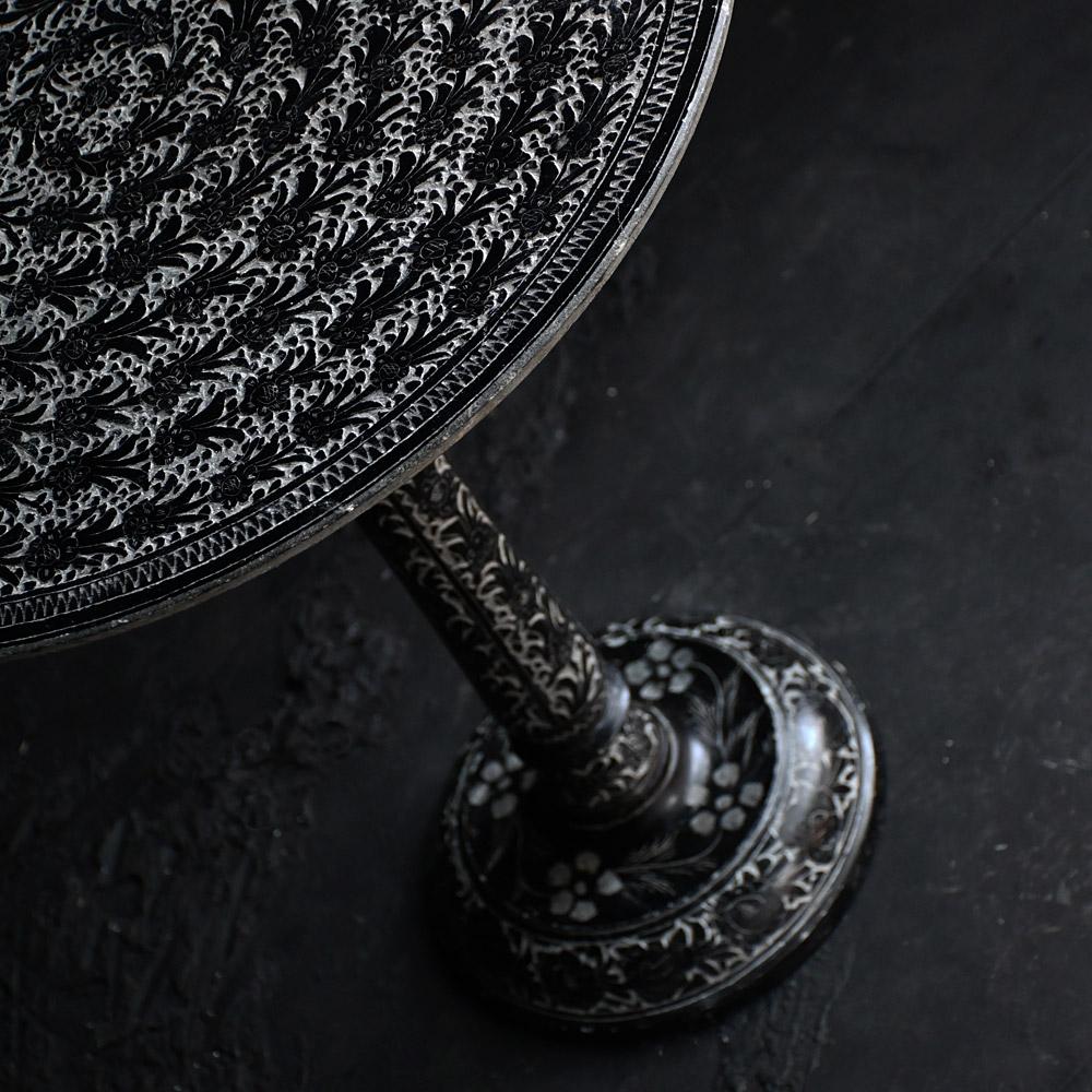 Mid-20th Century hand carved stone side table
 
Made from a stone material this side table is hand etched with a highly decorative floral detail. 

Size: H 24” x W 21” x D 21” 
Origin: Unknown
Date: 1930 - 1950
Condition: Fair
 
This item is well