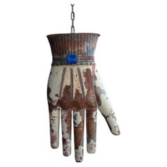 Mid-20th Century hand crafted metal glove makers trade sign