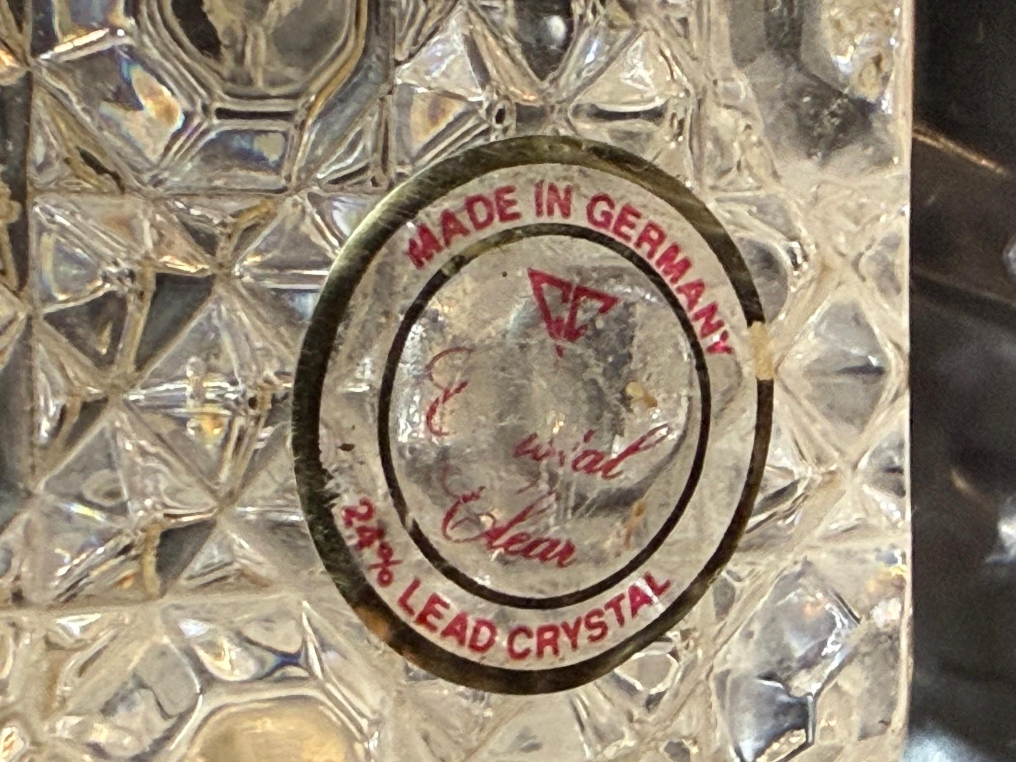 Boîte à bijoux en cristal de plomb taillé à la main du milieu du 20e siècle ou boîte à vêtements allemande en vente 8