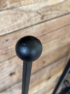 Mid-20th Century Hand-Forged Iron Window Grilles With Sculptural Scrollwork-Pair