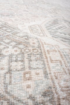 Mid 20th Century Hand Knotted Karaja Runner with Pastel Triple Medallions