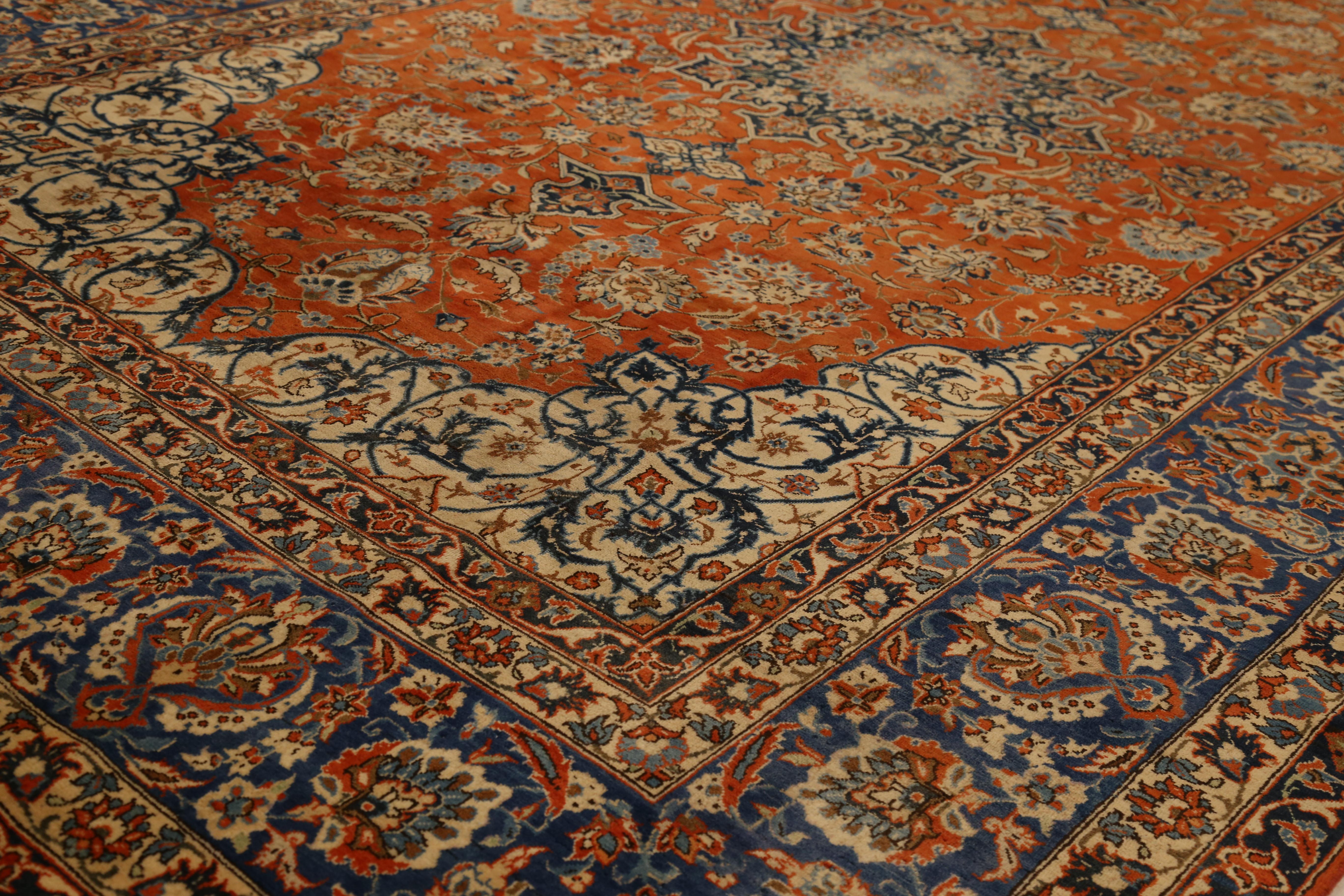 Other Mid-20th Century Hand Knotted Persian Isfahan Rug  For Sale