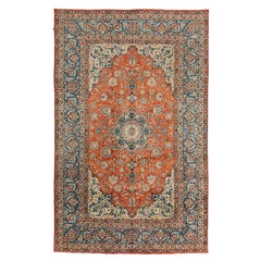 Mid-20th Century Hand Knotted Persian Isfahan Rug 