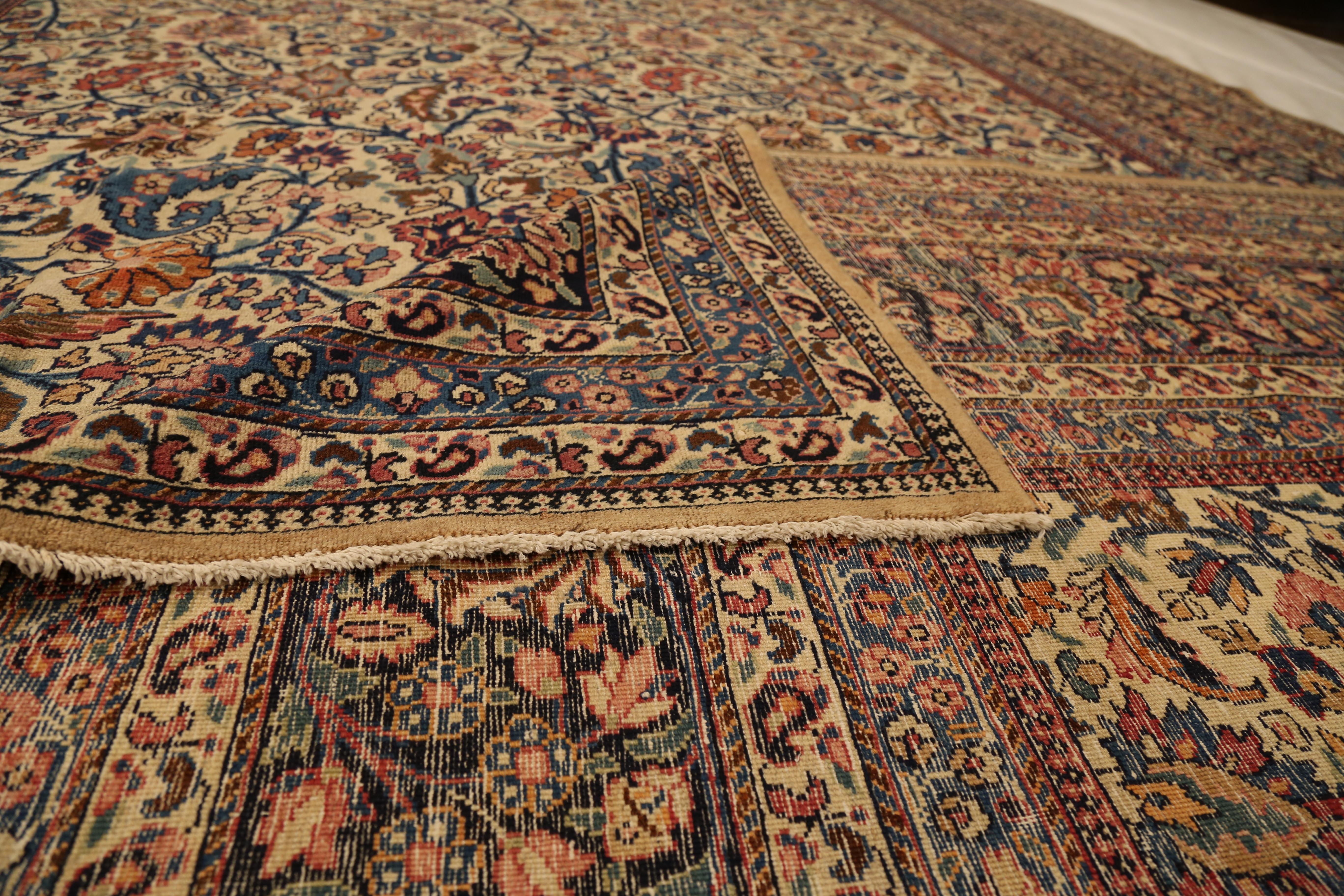 Other Mid-20th Century Hand Knotted Persian Rug Mashad Design For Sale