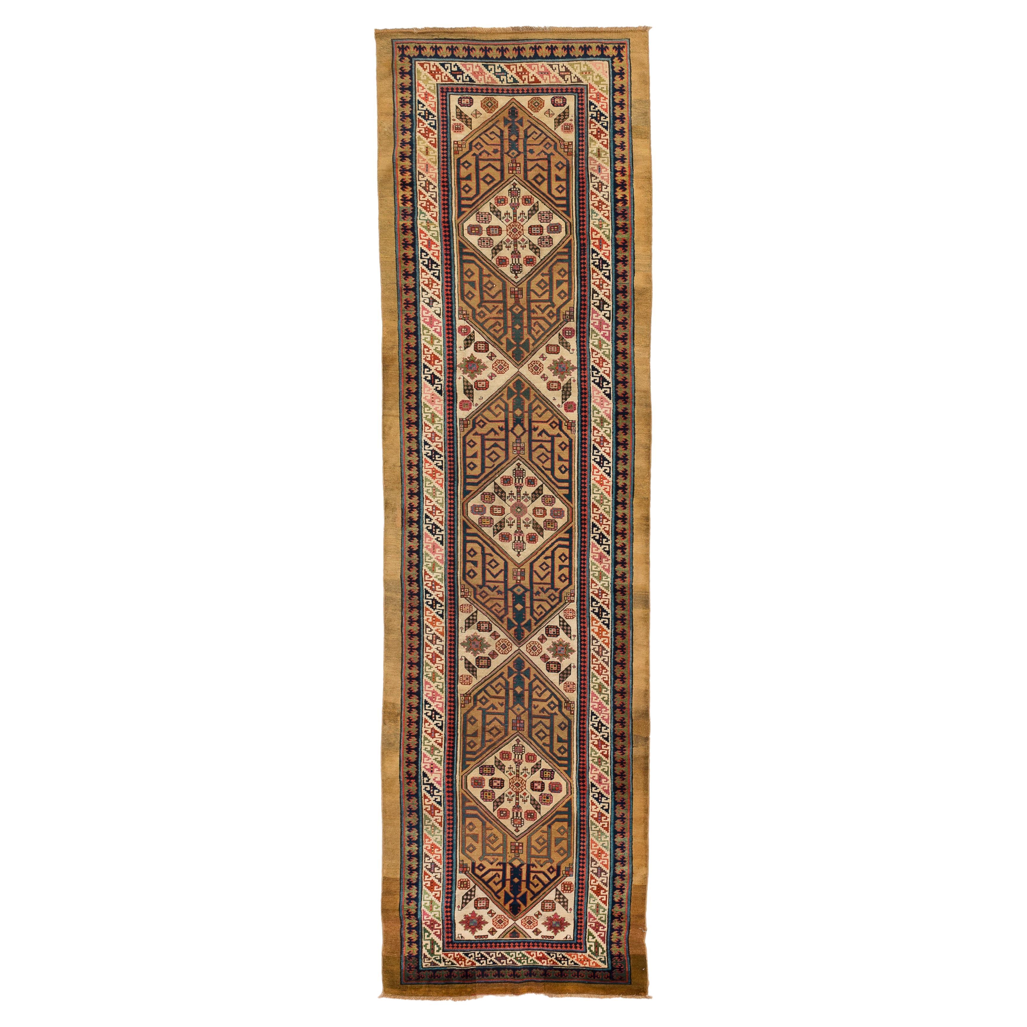 Mid-20th Century Hand Knotted Persian Sarab Runner Rug For Sale