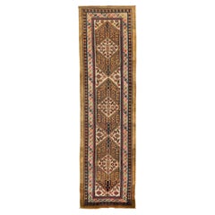 Retro Mid-20th Century Hand Knotted Persian Sarab Runner Rug