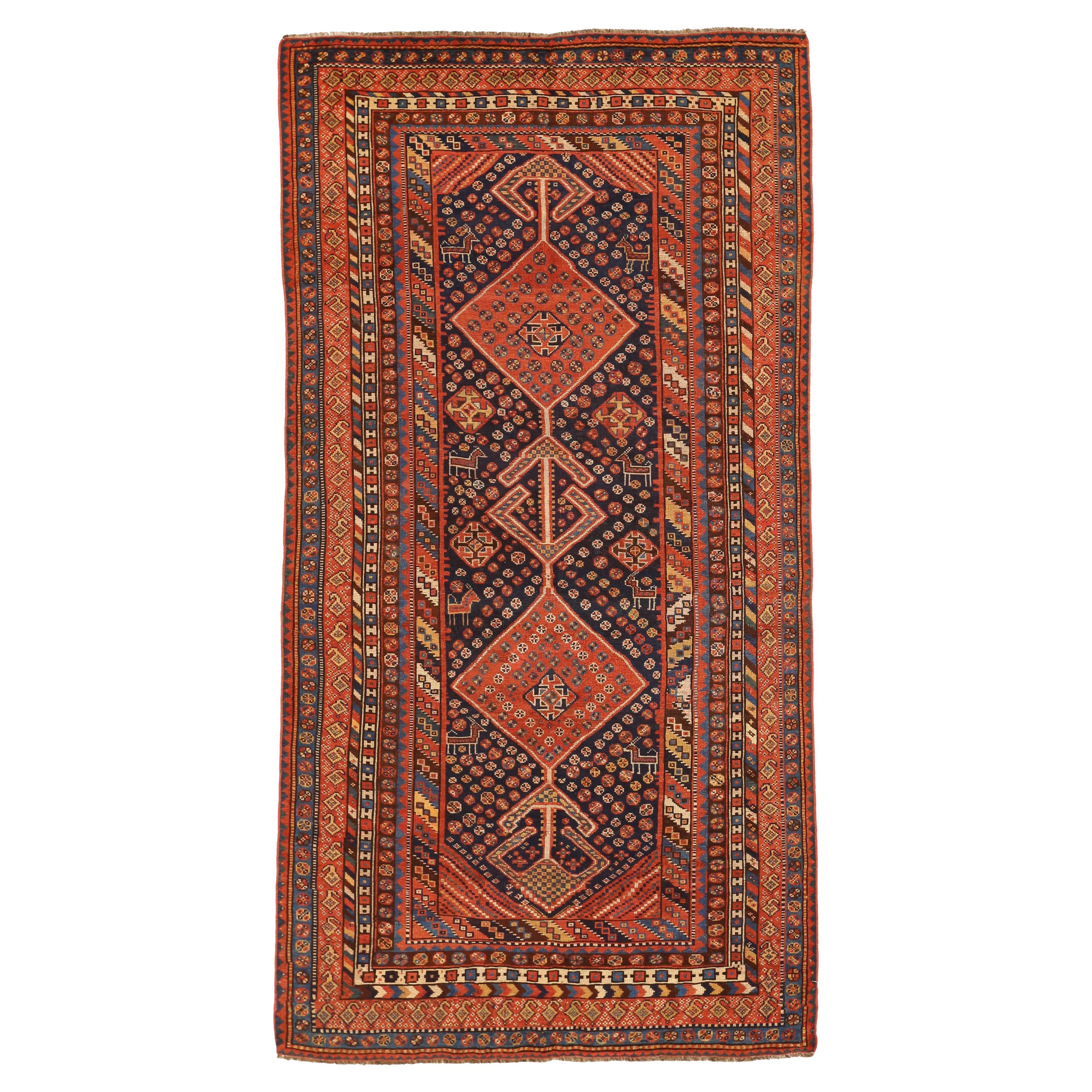 Mid-20th Century Hand Knotted Persian Shiraz Rug For Sale