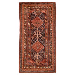 Retro Mid-20th Century Hand Knotted Persian Shiraz Rug
