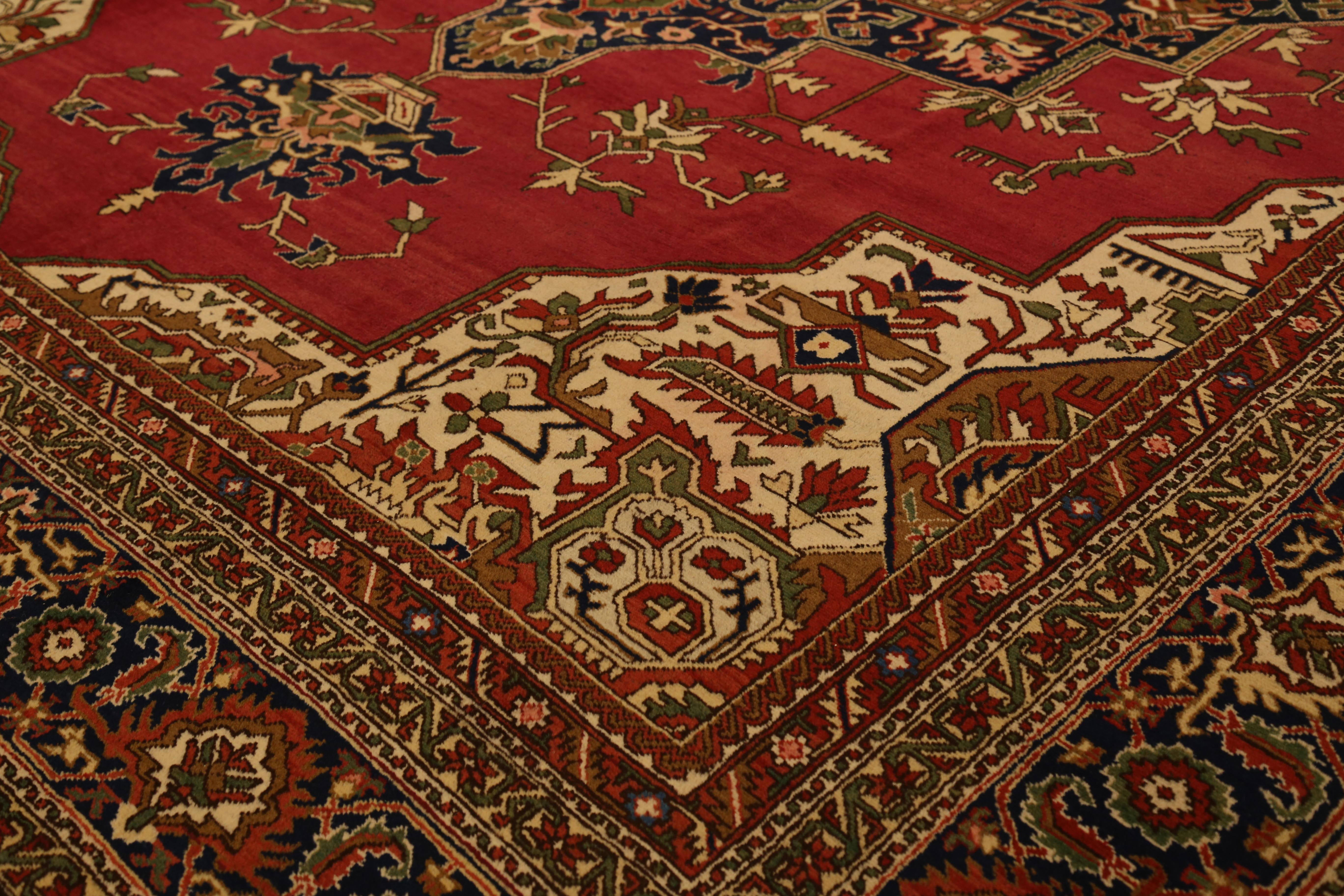 Hand-Knotted Mid-20th Century Hand Knotted Persian Tabriz Rug For Sale