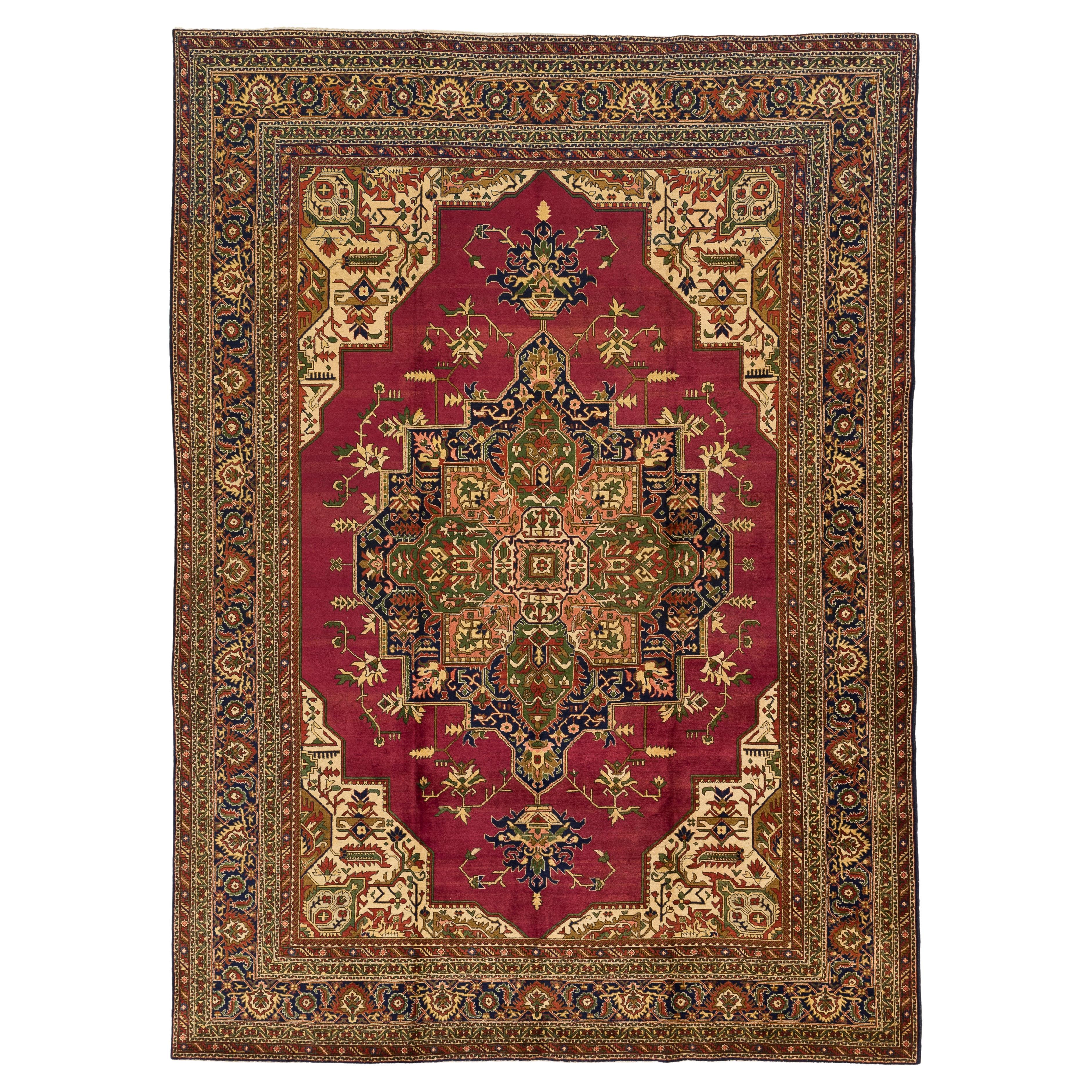 Handgeknüpfter persischer Täbris-Teppich aus der Mitte des 20.