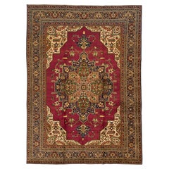Vintage Mid-20th Century Hand Knotted Persian Tabriz Rug