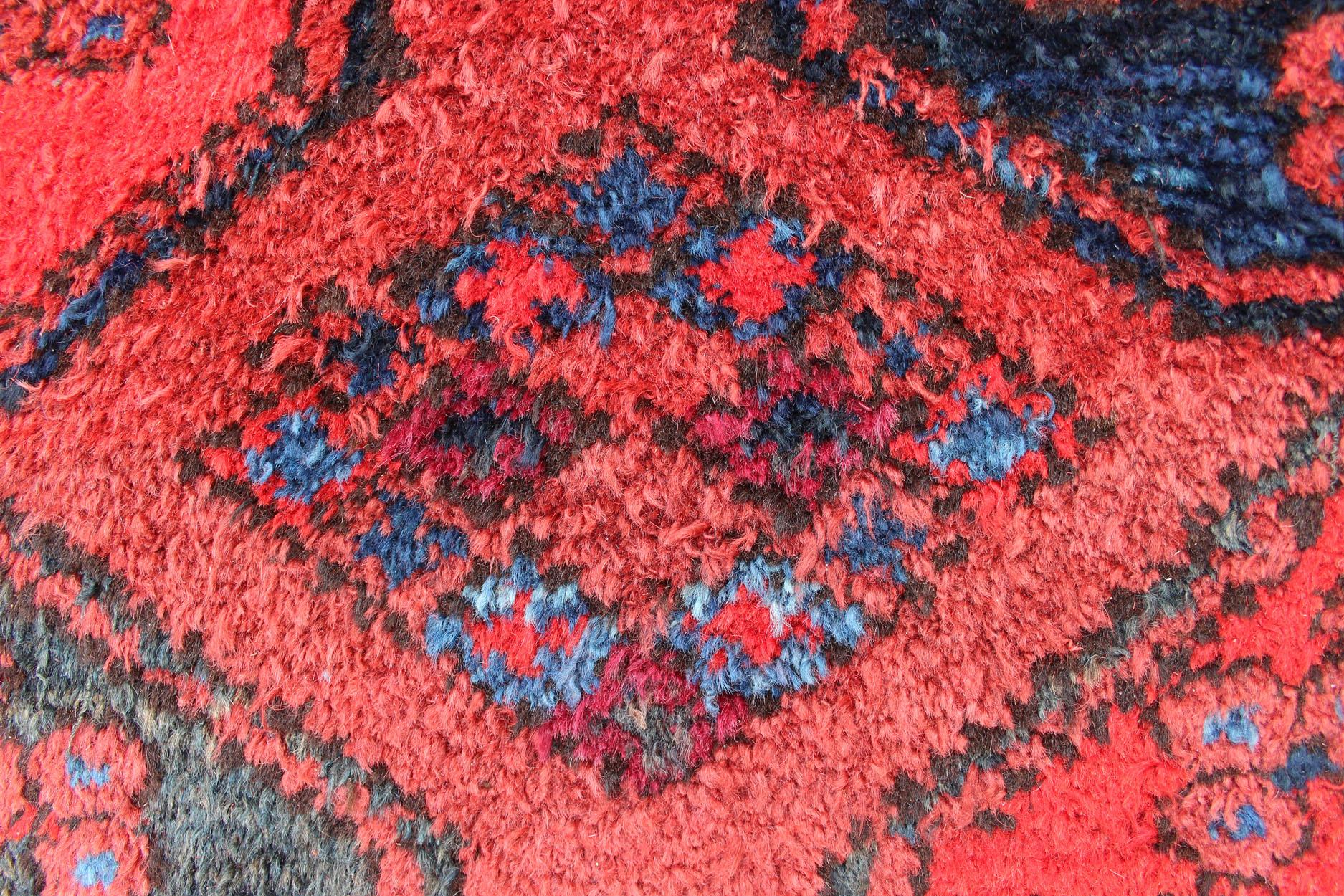 Noué à la main Milieu du XXe siècle Tapis Turkomen Ersari noué à la main en laine avec motifs Gul en vente