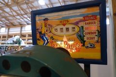 Mid-20th Century Hand Painted Cowboys & Indians Working Gatling Gun Arcade Game