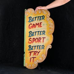 Mid-20th Century Hand Painted Double Sided English Fairground Sign