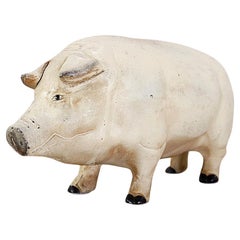 Milieu du 20e siècle, Sculpture tirelire en fer peinte à la main