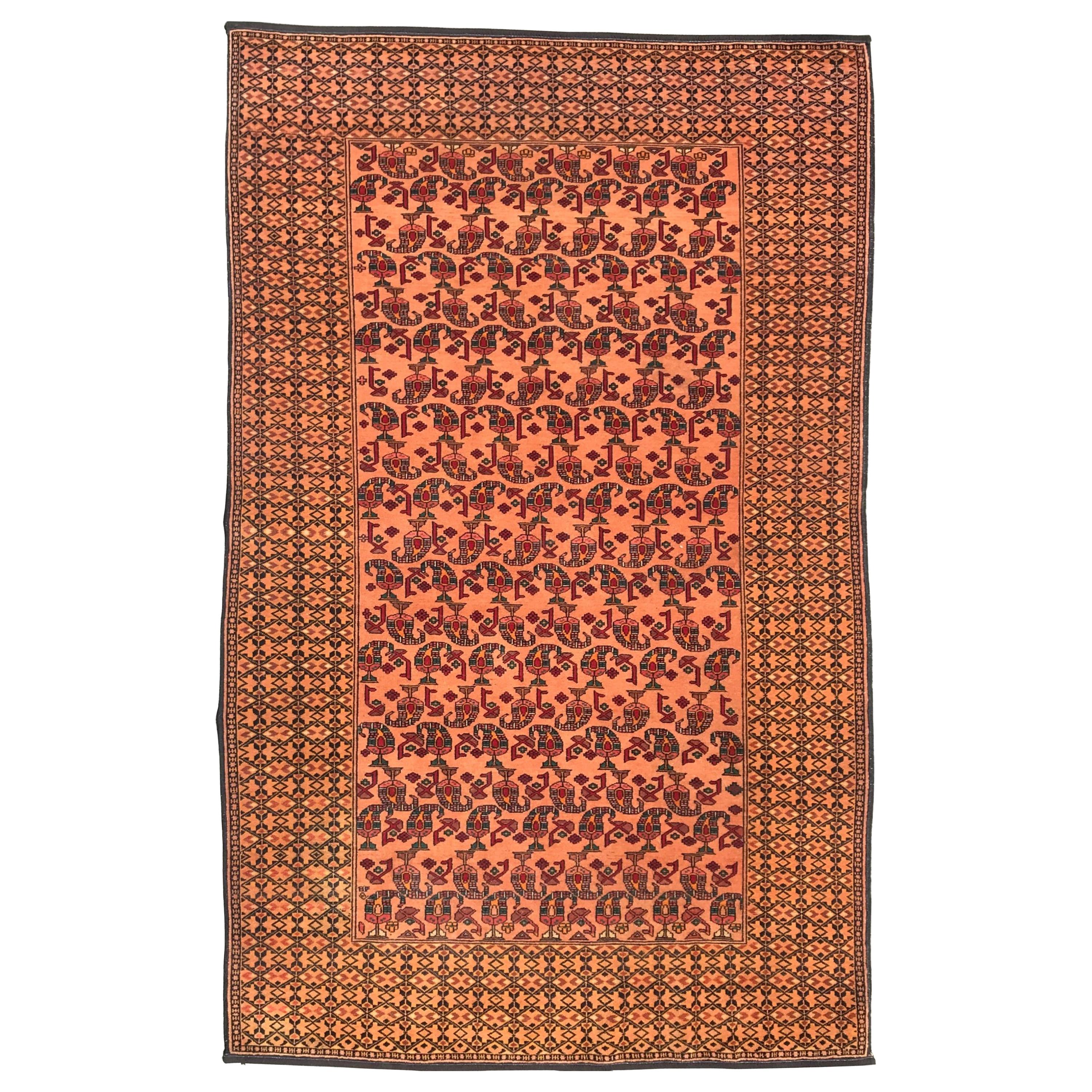 Handgewebter persischer Bashir-Teppich aus der Mitte des 20. Jahrhunderts