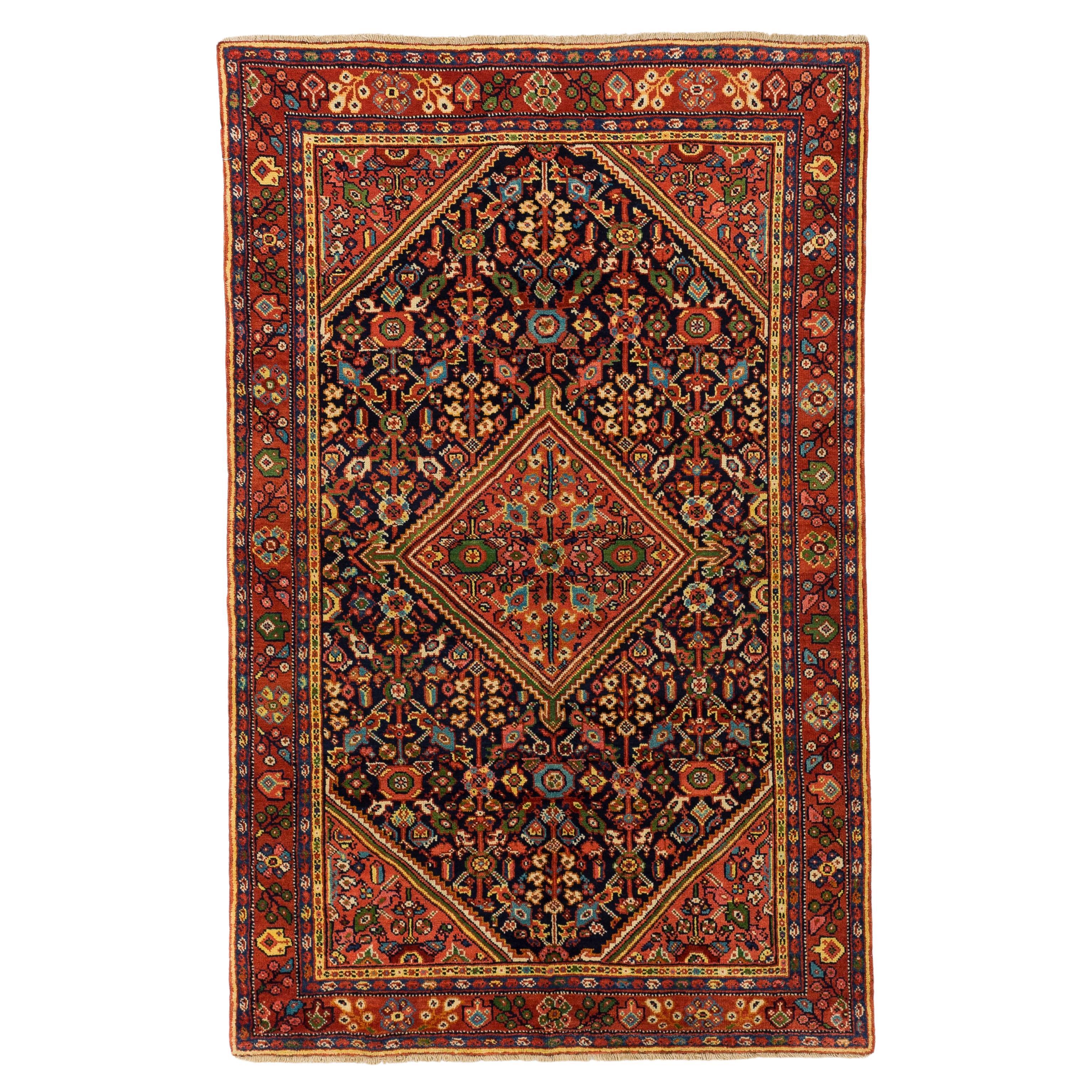 Mid-20th Century Hand-Woven Persian Rug Mahal Design For Sale