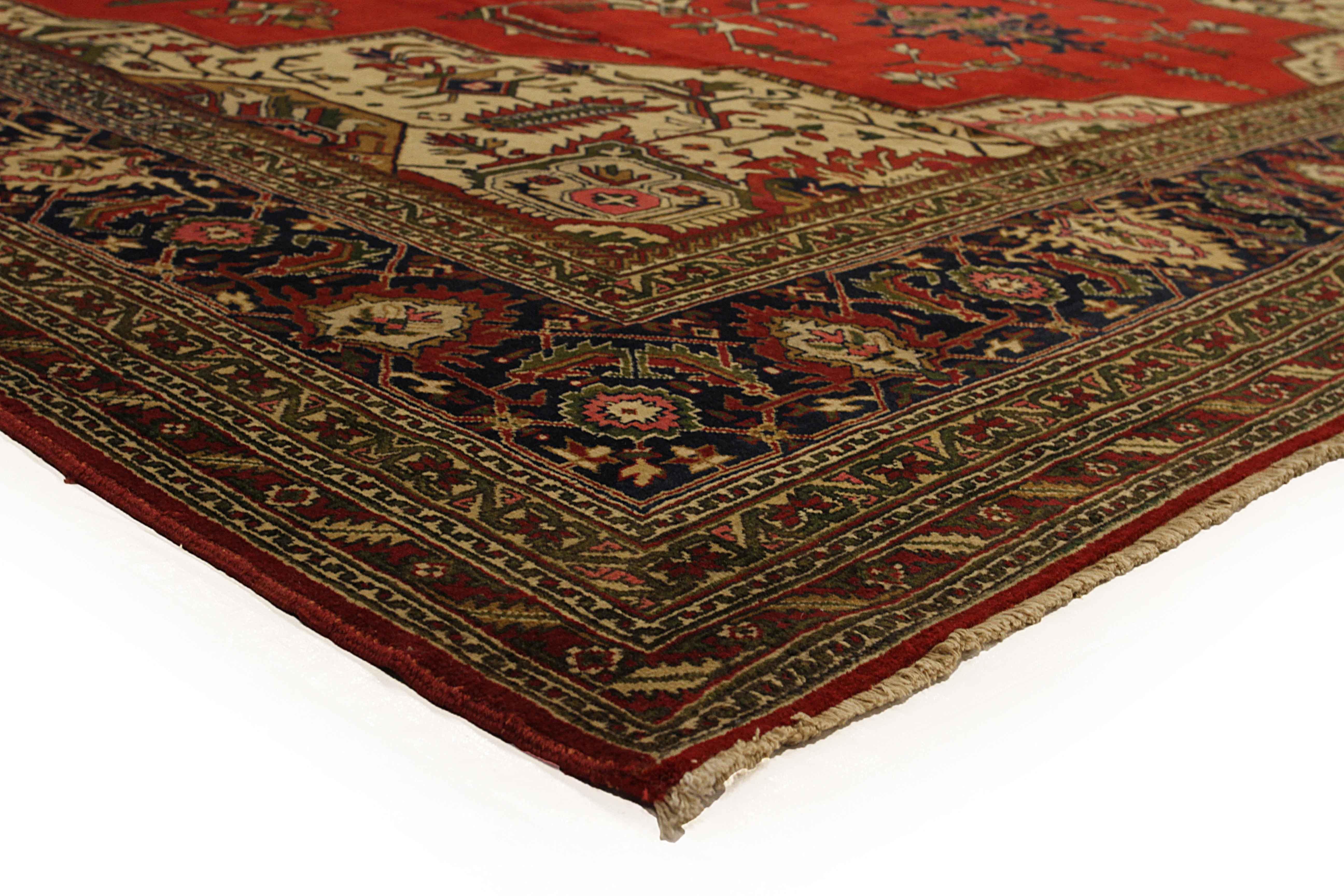 Wool Mid-20th Century Hand-Woven Persian Rug Tabriz Design For Sale