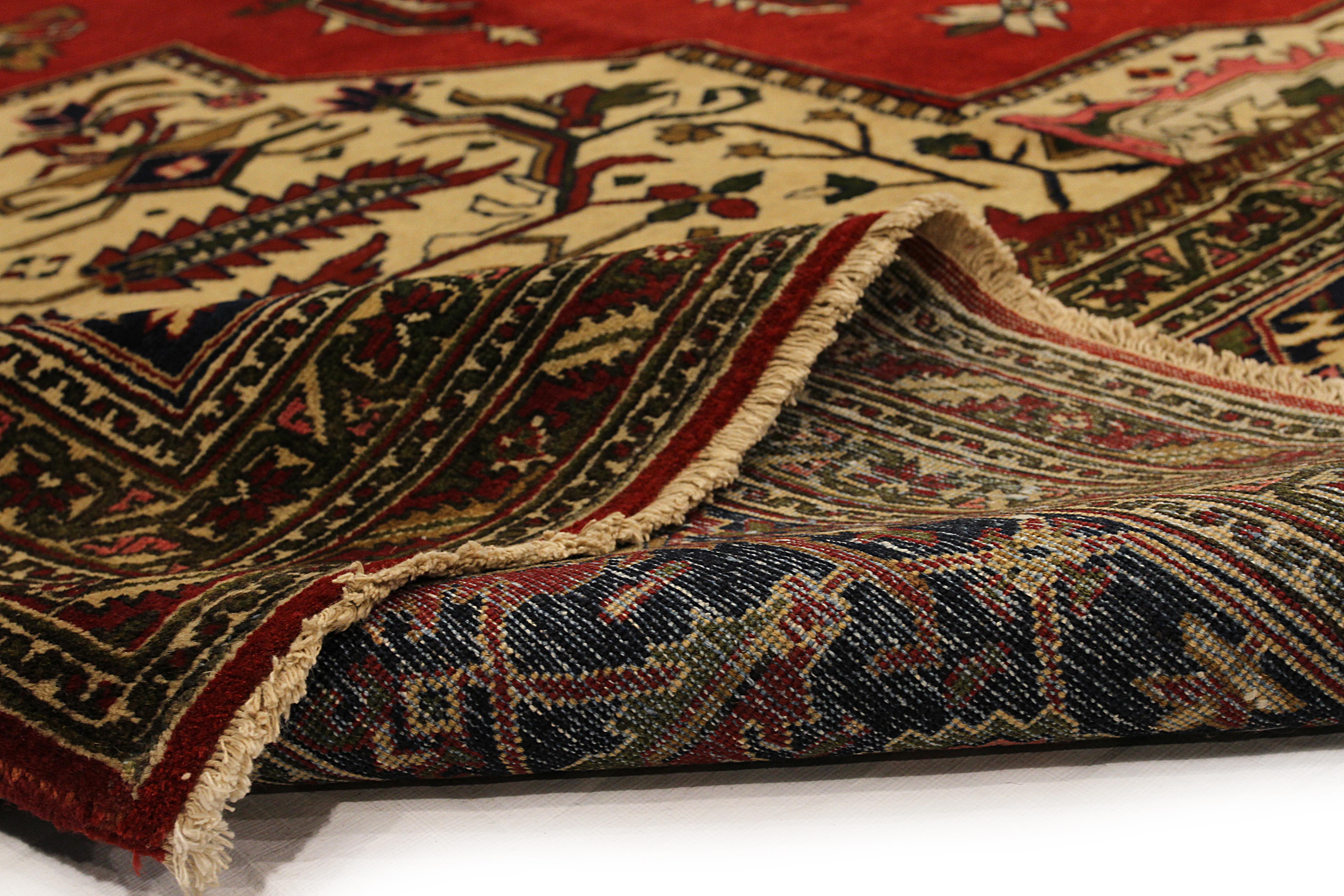 Mid-20th Century Hand-Woven Persian Rug Tabriz Design For Sale 1