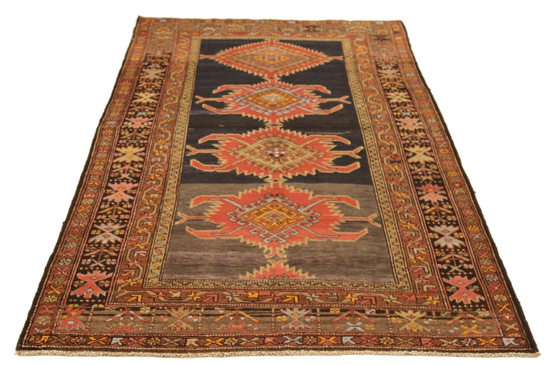 Mid-20th Century Hand-Woven Russian Tribal Rug Kazak Design For Sale at ...
