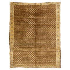 Mid-20th Century Handcrafted Brown Vintage Anatolian Kars Wool Rug