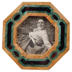Mid 20th Century Handcrafted Italian Marble Mosaic Table Picture Frame, 1050s