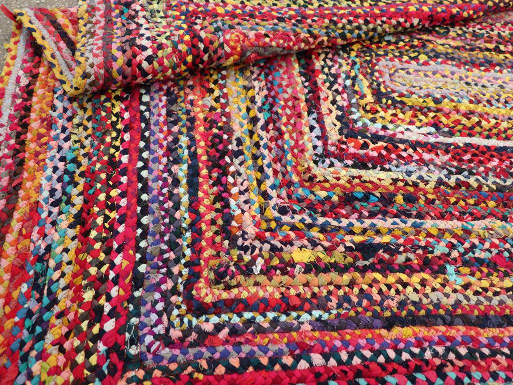 Mid-20th Century Handmade American Braided Accent Rug For Sale 2