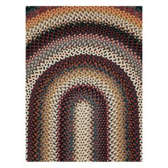 Mid-20th Century Handmade American Braided Large Oval Carpet