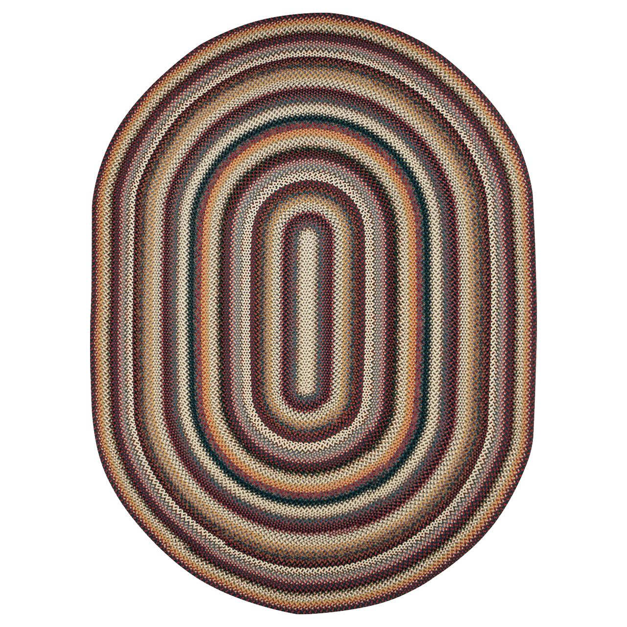 Mid-20th Century Handmade American Braided Large Oval Carpet