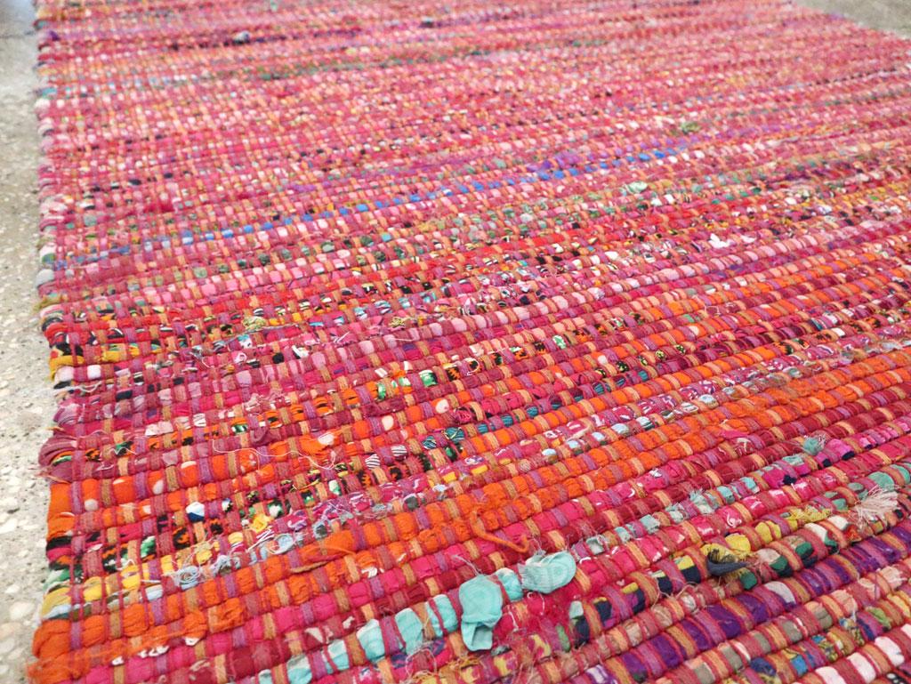 Folk Art Mid-20th Century Handmade American Rag Rug For Sale