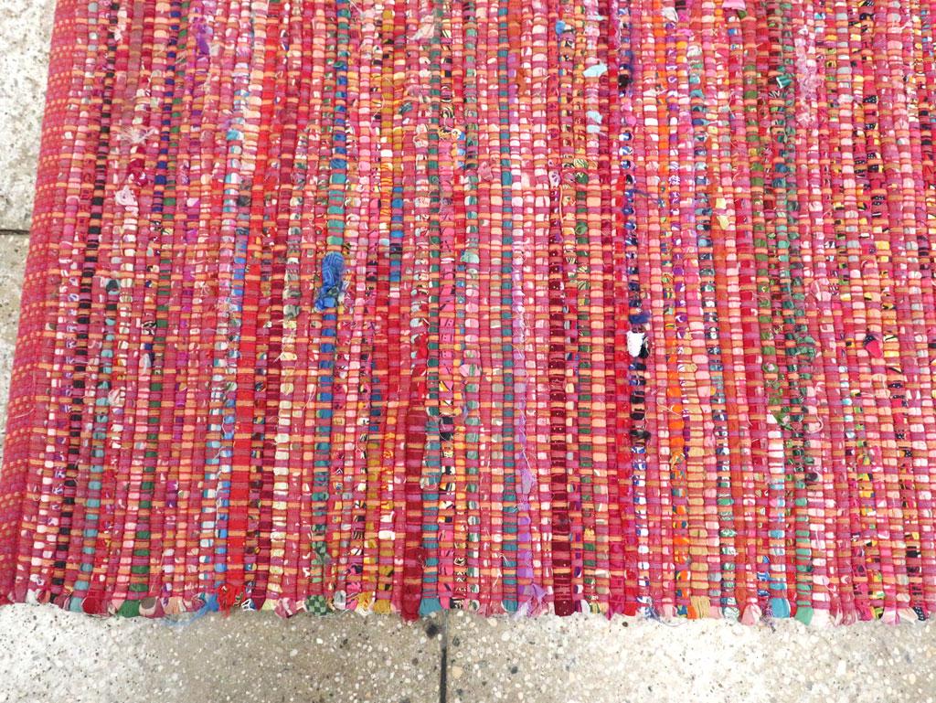 Mid-20th Century Handmade American Rag Rug In Excellent Condition For Sale In New York, NY