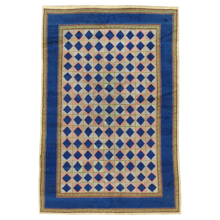 Mid-20th Century Handmade Art Deco Style Accent Rug For Sale