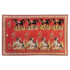 Mid-20th Century Handmade Caucasian Karabagh Pictorial Accent Rug