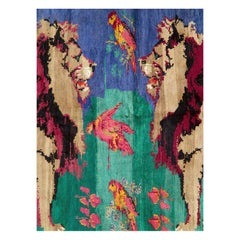 Mid-20th Century Handmade Caucasian Karabagh Pictorial Lion Accent Rug