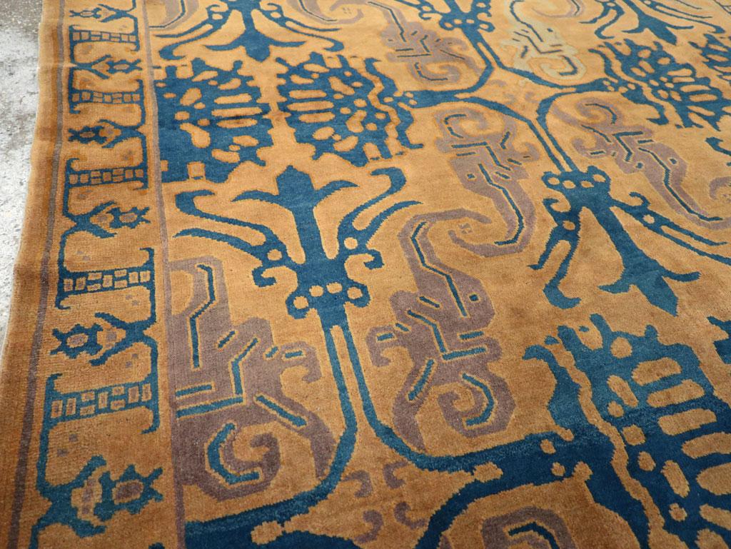 Chinois Tapis d'accent Art déco chinois fait main du milieu du 20e siècle en vente