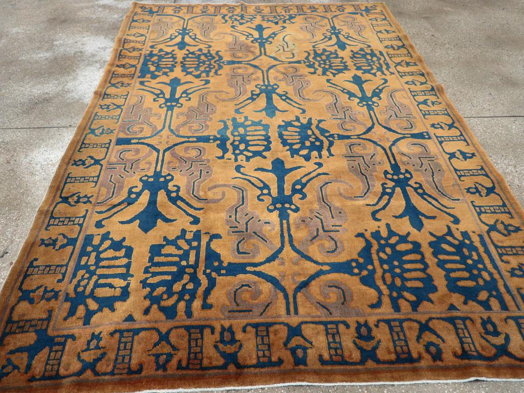 20ième siècle Tapis d'accent Art déco chinois fait main du milieu du 20e siècle en vente