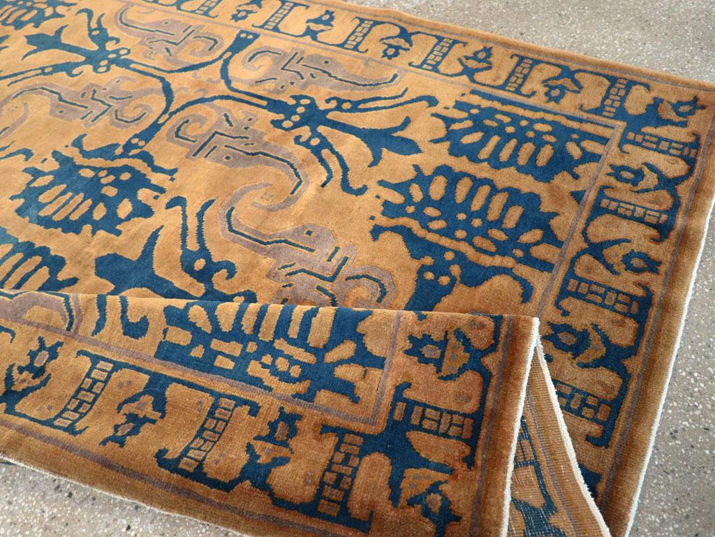 Laine Tapis d'accent Art déco chinois fait main du milieu du 20e siècle en vente