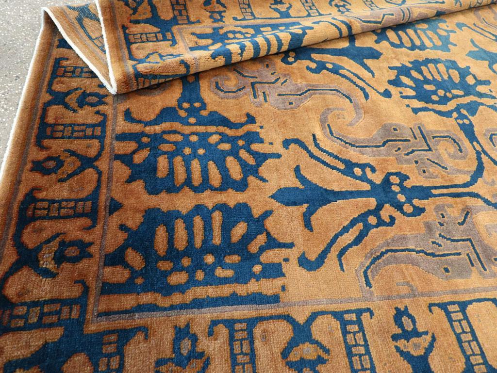 Tapis d'accent Art déco chinois fait main du milieu du 20e siècle en vente 1