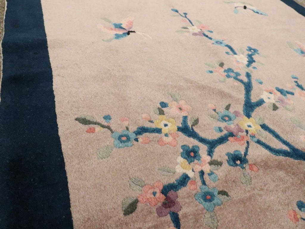 Chinois Tapis d'appoint Art Déco chinois fait à la main du milieu du 20e siècle en vente