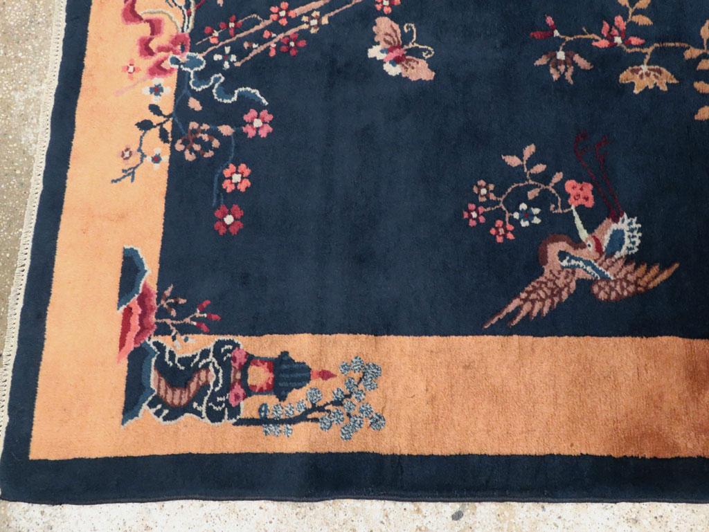 Mid-20th Century Handmade Chinese Art Deco Accent Rug For Sale 2