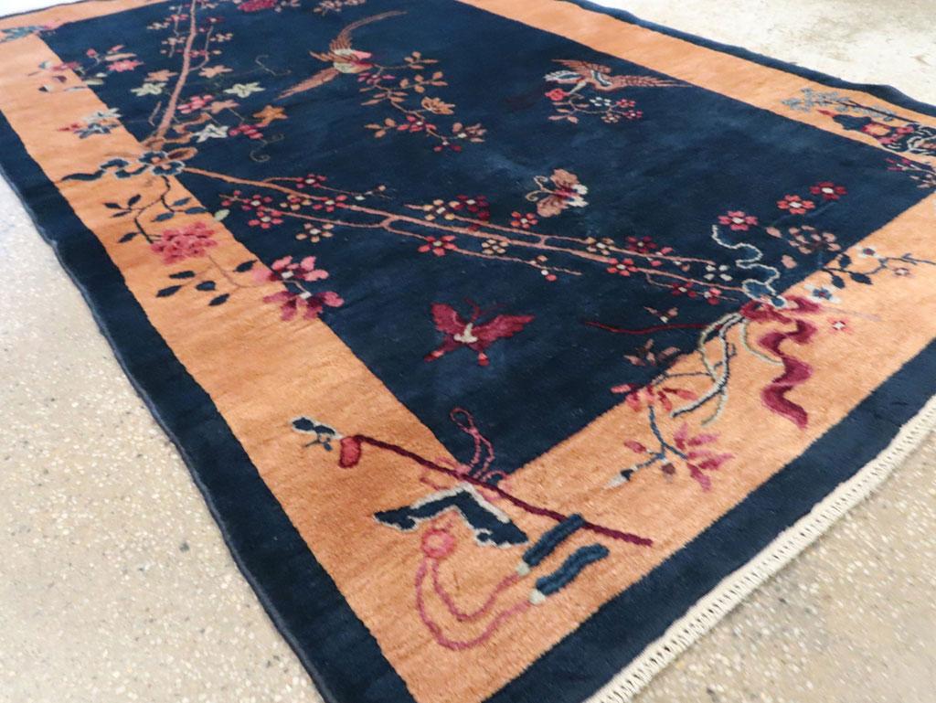 Mid-20th Century Handmade Chinese Art Deco Accent Rug For Sale 3