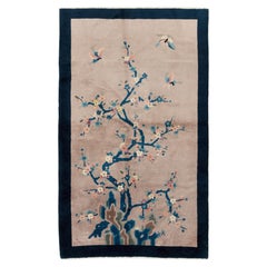 Tapis d'appoint Art Déco chinois fait à la main du milieu du 20e siècle