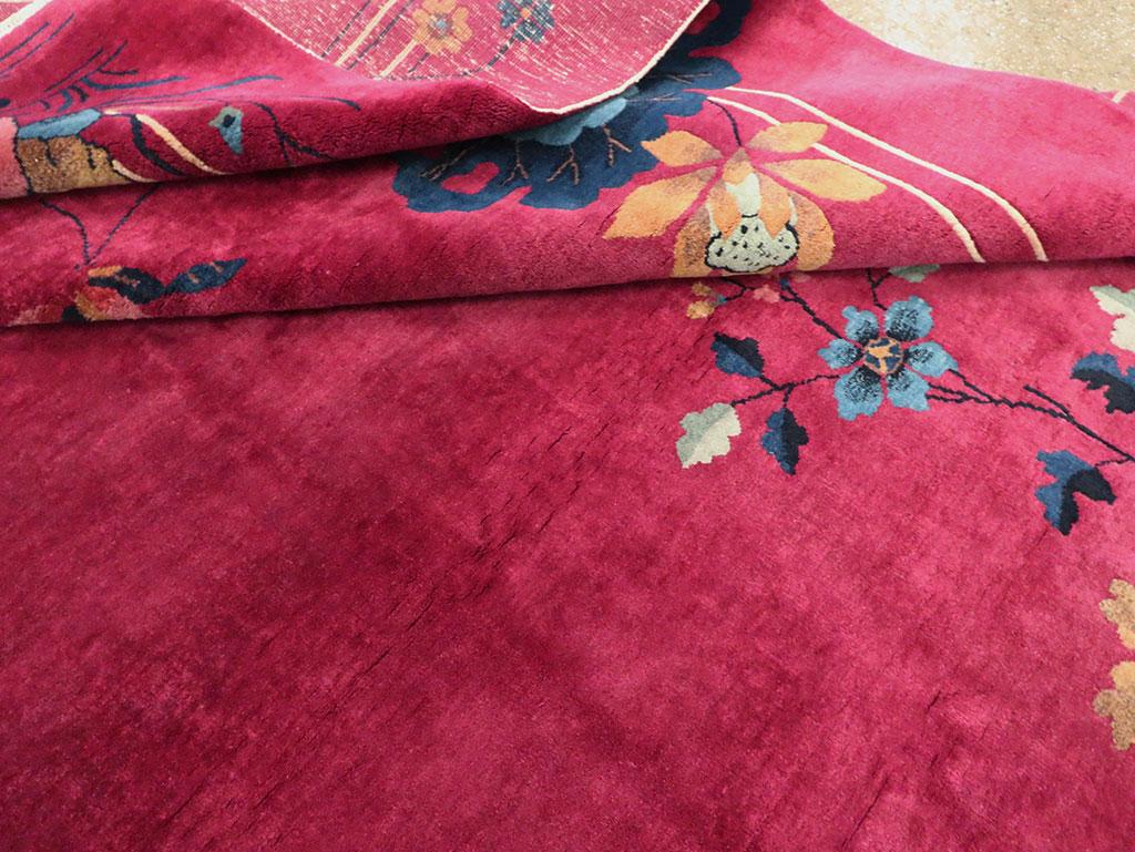 20ième siècle Tapis chinois art déco fait main du milieu du 20e siècle en vente