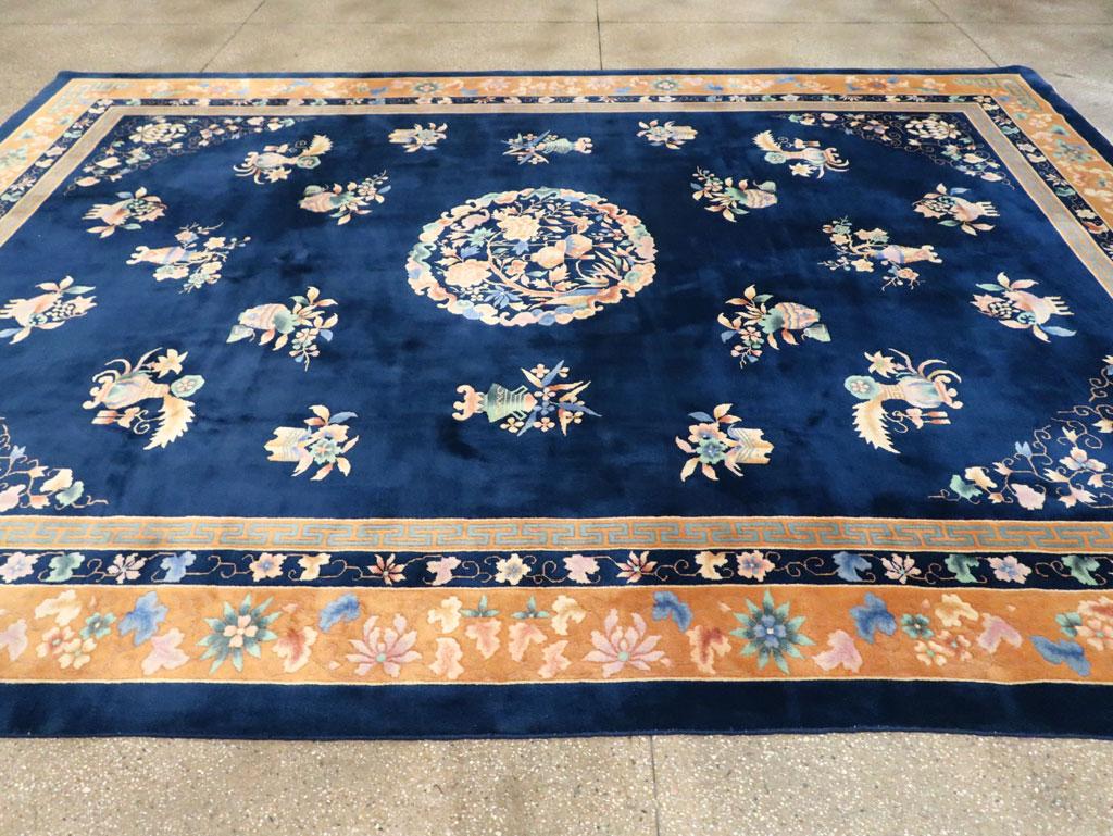 Mid-20th Century Handmade Chinese Art Deco Room Size Carpet For Sale 1