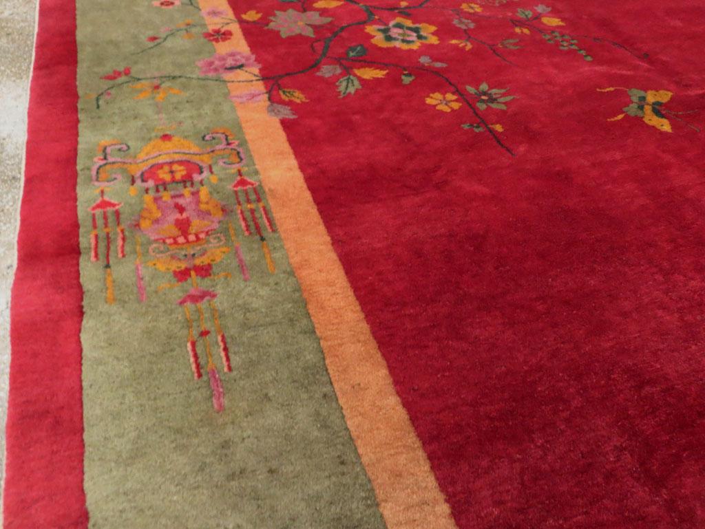 Mid-20th Century Handmade Chinese Art Deco Room Size Carpet For Sale 1