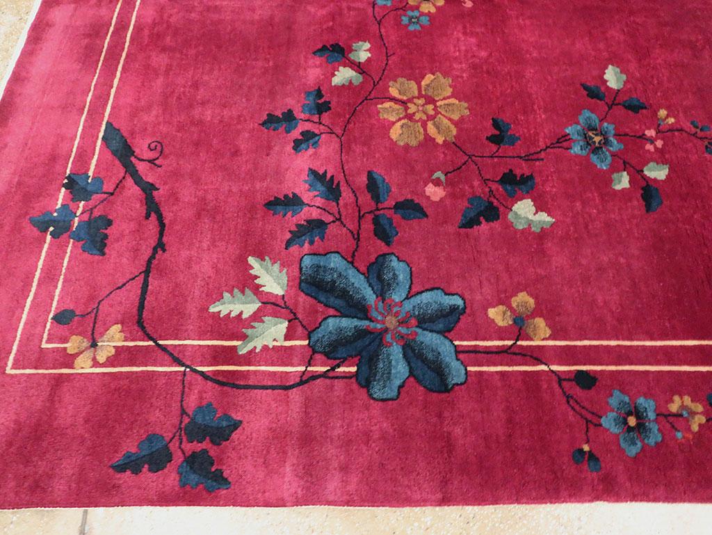 Chinois Tapis chinois art déco fait main du milieu du 20e siècle en vente