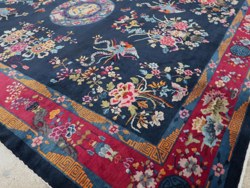 Mid-20th Century Handmade Chinese Art Deco Room Size Carpet For Sale 3