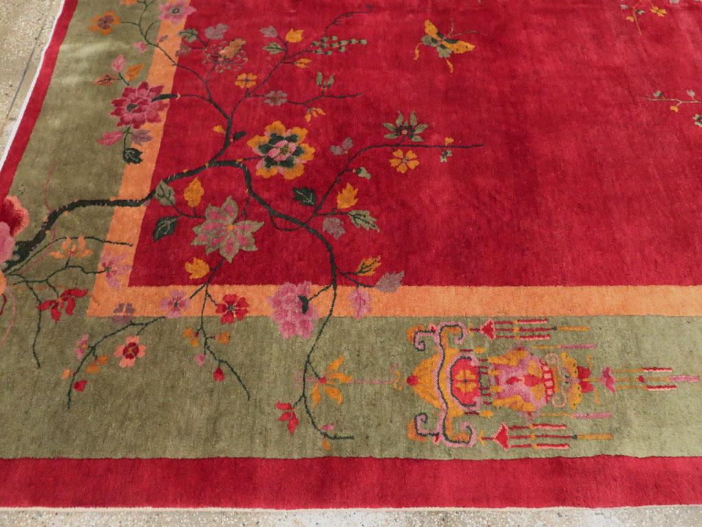 Mid-20th Century Handmade Chinese Art Deco Room Size Carpet For Sale 3