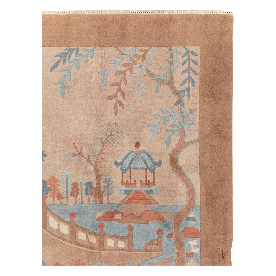 A vintage Chinese Art Deco throw rug handmade during the mid-20th century.

Measures: 3' 11